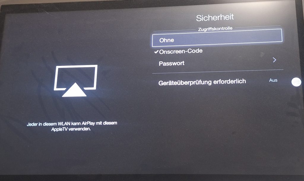 Apple TV 3. Generation: Onscreen Code