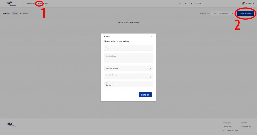 Edupool 3: Screenshot von EDU-IDs
