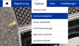 Screenshot zum Login der Edupool Mediathek