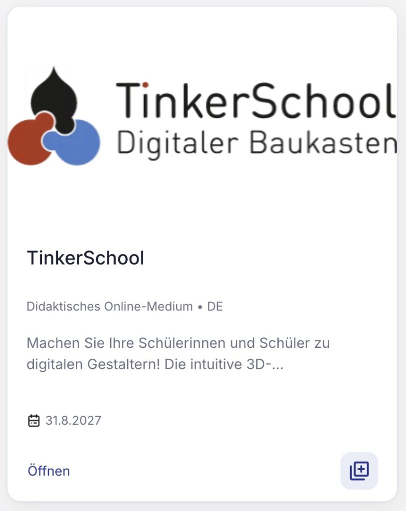 Screenshot TinkerSchool in Edupool