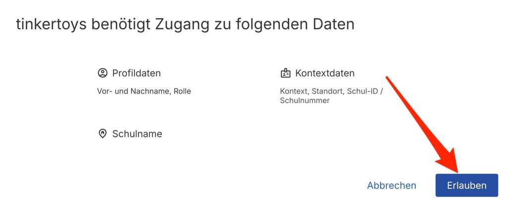 Screenshot TinkerToys Lizenz Edupool